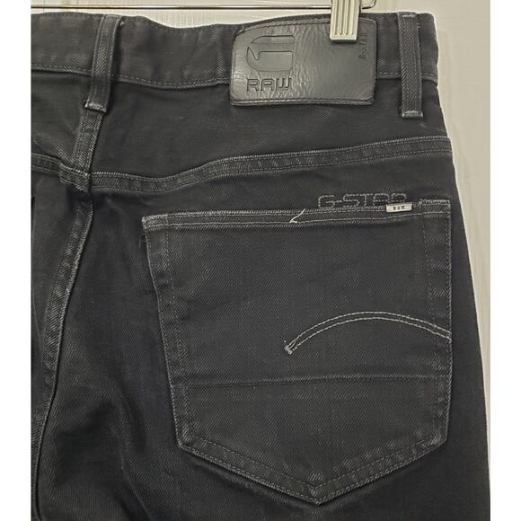 G-STAR RAW 3301 Loose Jeans Slim Straight Leg Black Dark Wash Men's **Size 34W** - Picture 11 of 16